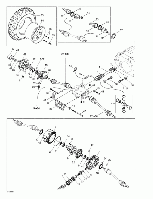 ����������  Traxter Autoshift, 2002 ������ - Drive System, Front