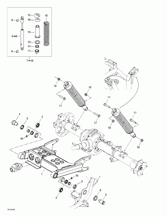 ������������ BRP ������ Traxter Autoshift, 2002 - Rear Suspension