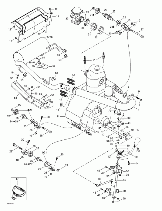 ATV  Traxter XL, 7458, 2002 - Exhaust System