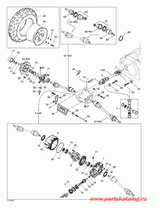 ATV  Traxter XL, 7458, 2002  - Drive System, Front