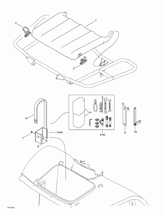 ATV BRP Traxter XL, 7477, 2002 - Front Tray