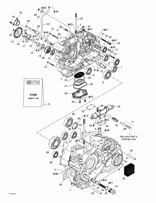 ATV BRP  Traxter XT, 2002 - Crankcase