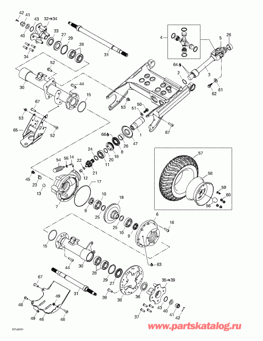 BRP  Traxter XT, 2002 - Drive System, Rear
