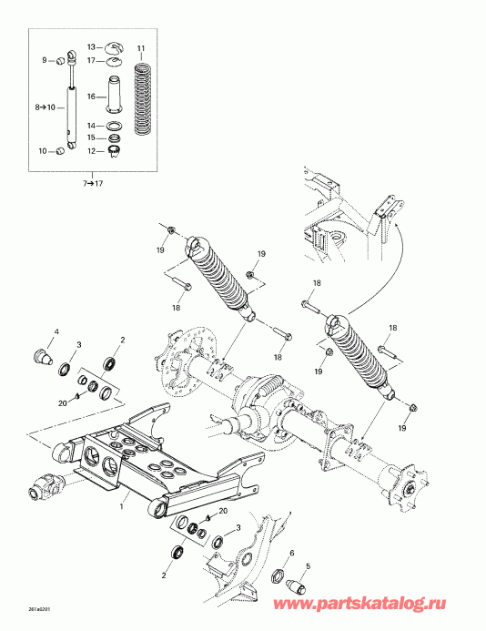 Traxter XT, 2002 - Rear Suspension