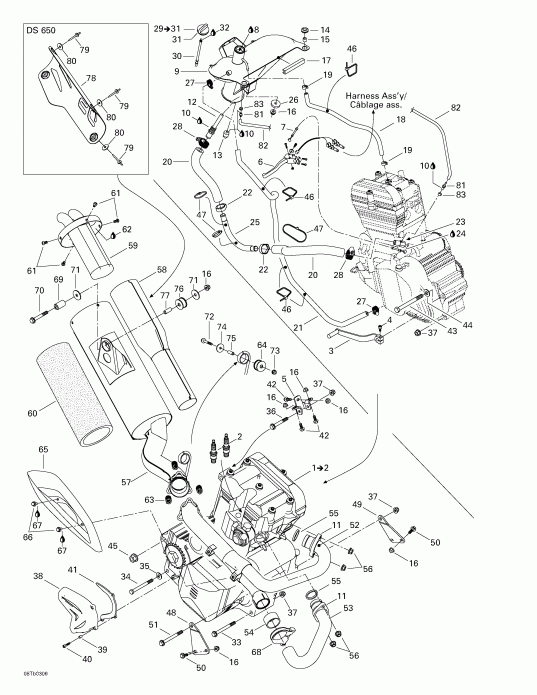  BRP DS 650, 2003 - Exhaust And Engine System