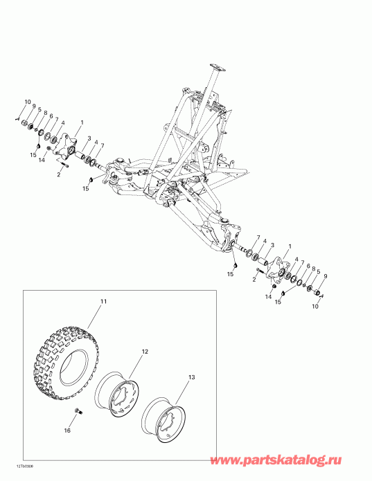  DS 650, 2003 - Drive System, Front