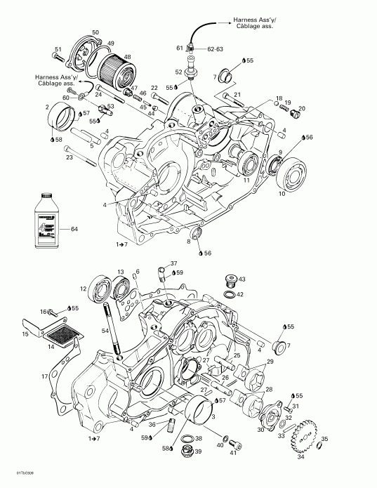 ���������� Bombardier DS 650 Baja, 2003 - Crankcase