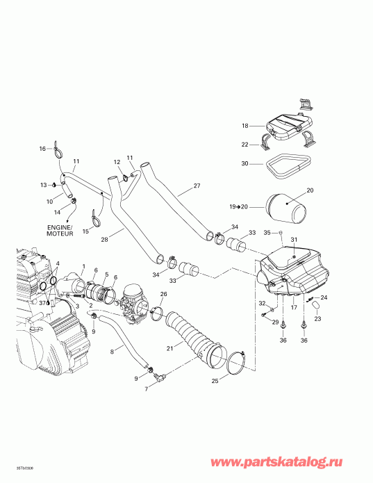    DS 650 Baja, 2003 - Air Intake System
