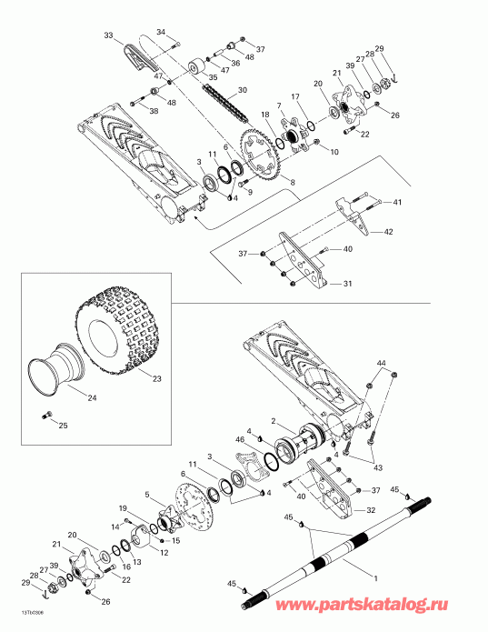  DS 650 Baja, 2003  - Drive System, Rear