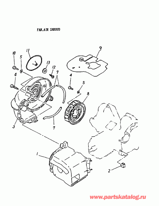 ATV BRP Mini DS 50 2-strokes, 2003 - Fan, Air Shroud 166a-03