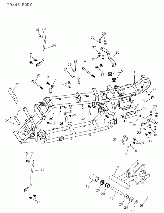 ATV BRP Mini DS 50 2-strokes, 2003  - Frame And Body 166a-13
