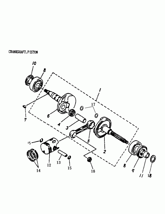   Mini DS 90 2-strokes, 2003 - Camshaft, Piston (170a-02)