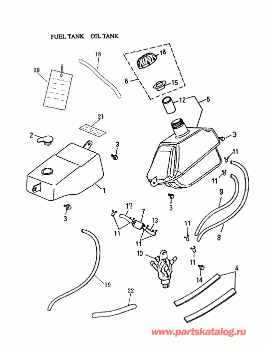   Mini DS 90 2-strokes, 2003  - Fuel Tank, Oil Tank 170a-16