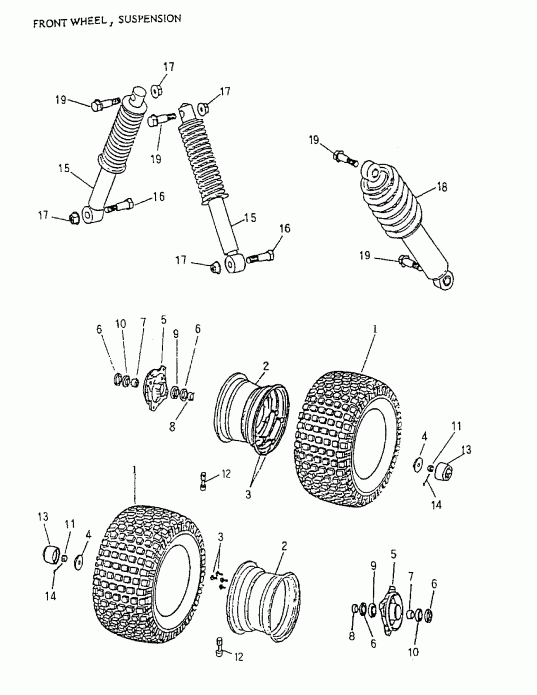 ATV  Mini DS 90 2-strokes, 2003 - Front Wheel, Suspension 170a-17