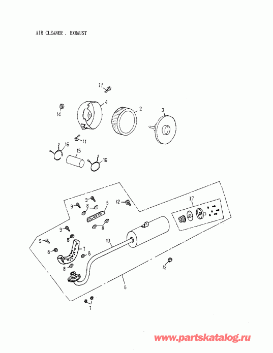ATV BRP Mini DS 90 4-strokes, 2003  - Air Cleaner, Exhaust (172a-15)