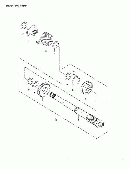  BRP Mini DS 90 4-strokes, 2003  - Kick Starter 172a-12