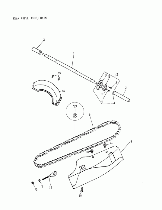  - Rear Wheel Axle,  172a-26