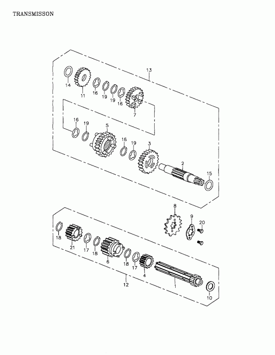������������ BRP Mini DS 90 4-strokes, 2003 ������ - Transmission 172a-11