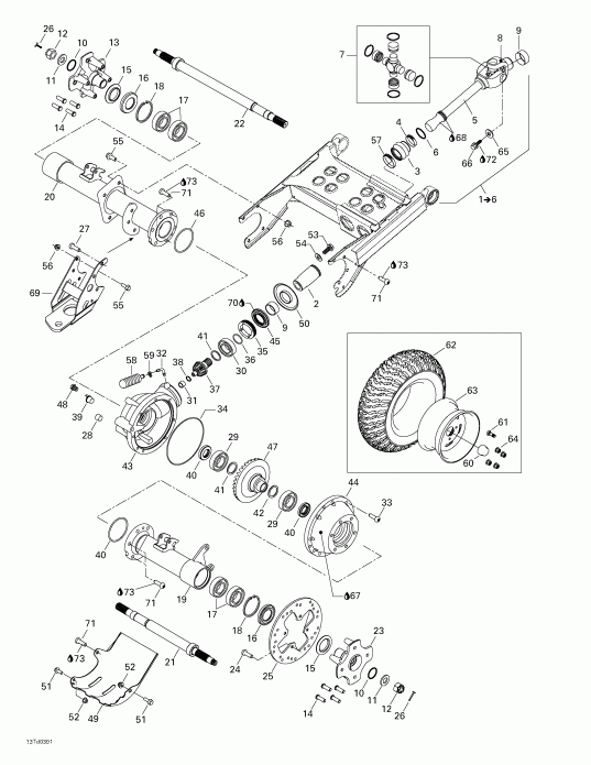 ���������� BRP Quest 500, 2003 ������ - Drive System, Rear