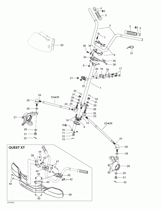 ATV  Quest 500, 2003 ������ - Steering System