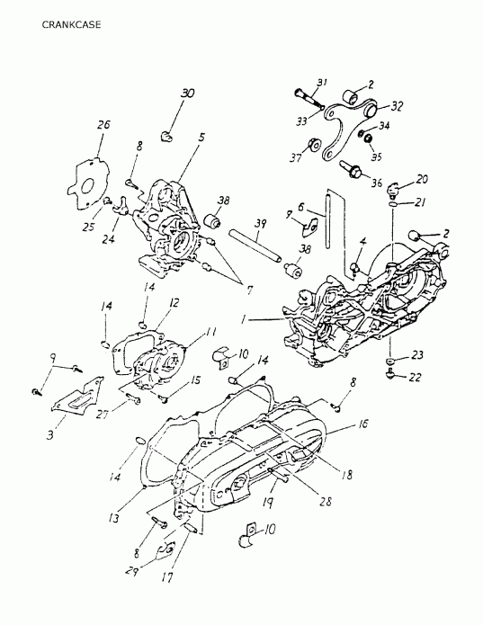   Quest 50 2-strokes, 2003  - Crankcase (166a-08)