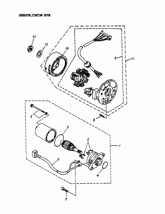    Quest 50 2-strokes, 2003 - Generator, Starting Motor 166a-12