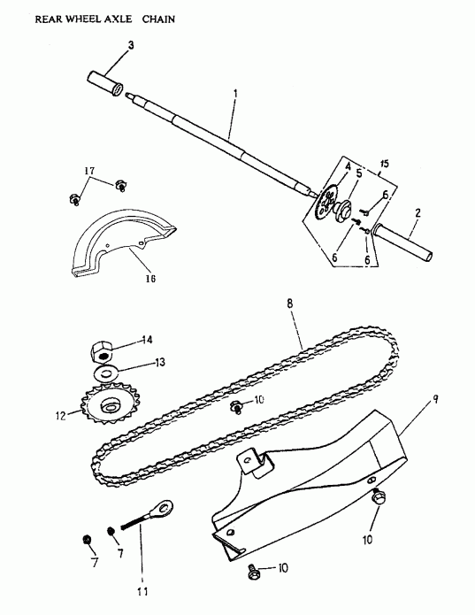 ���������� BRP Quest 50 2-strokes, 2003 ������ - Rear Wheel Axle, ���� 166a-22