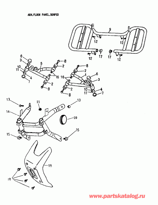 ���������� BRP Quest 50 2-strokes, 2003 ������ - Arm, Foot Rest, Bumper 166a-14