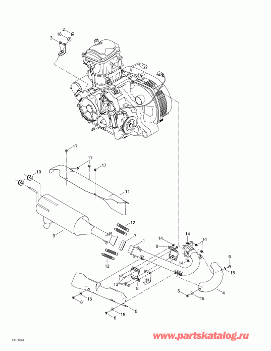  BRP  Quest 650, 2003 - Exhaust System