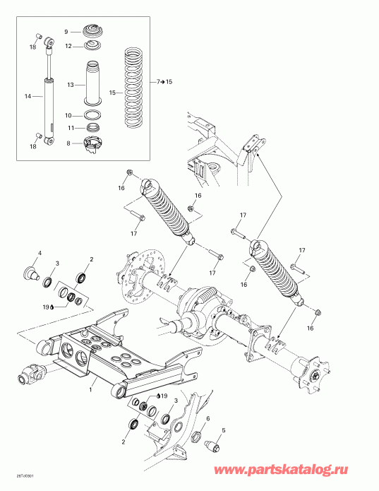 BRP Quest 650, 2003 ������ - Rear Suspension