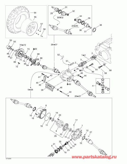  BRP  Traxter Autoshift Std, 2003 - Drive System, Front