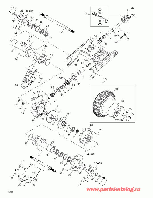 ATV  Traxter Autoshift XT, 2003  - Drive System, Rear