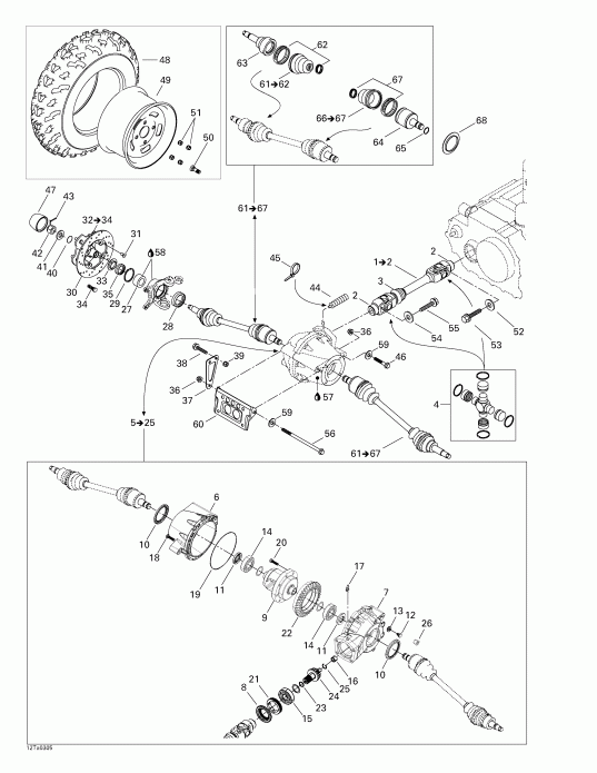  BRP  Traxter XL, 7571, 2003 - Drive System, Front