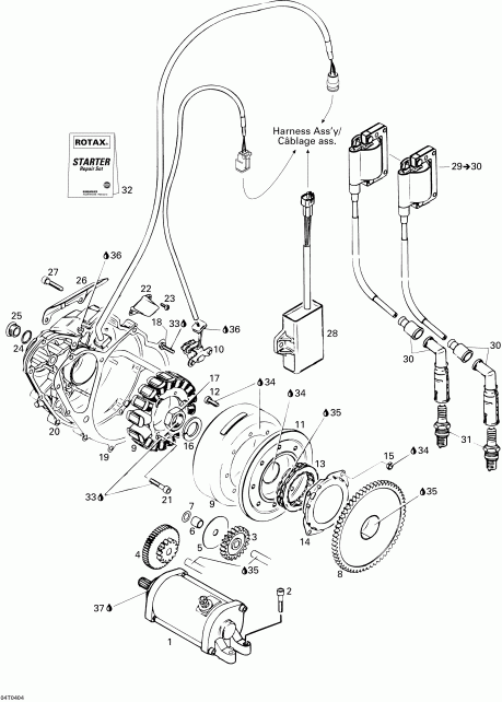  BRP DS 650/DS 650 Baja/X, 2004 - Ignition