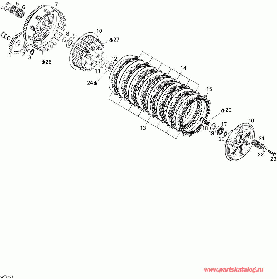 BRP  DS 650/DS 650 Baja/X, 2004 - Clutch