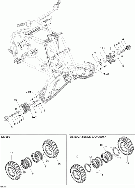  Bombardier  DS 650/DS 650 Baja/X, 2004 - Drive System, Front