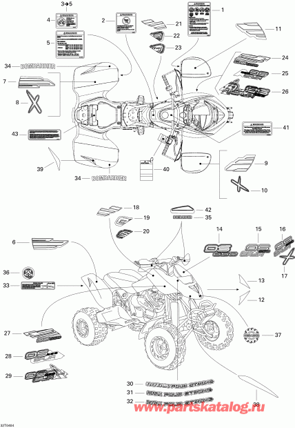 ATV  DS 650/DS 650 Baja/X, 2004  - Decals