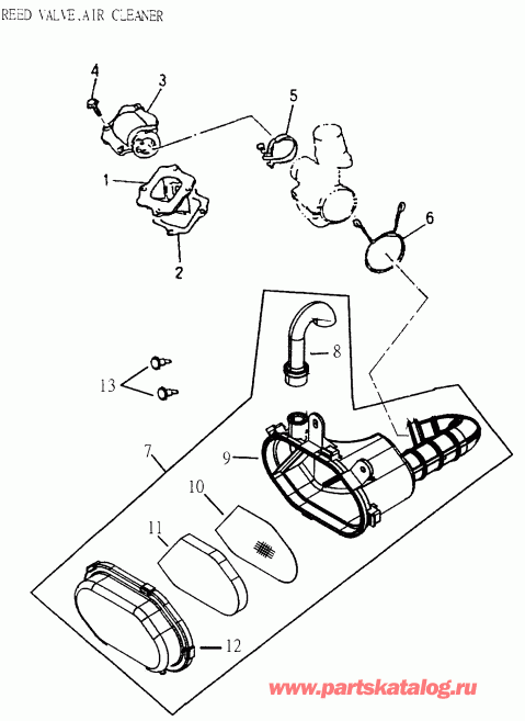 Mini DS 50 2-strokes, 2004 - Reed Valve, Air Cleaner