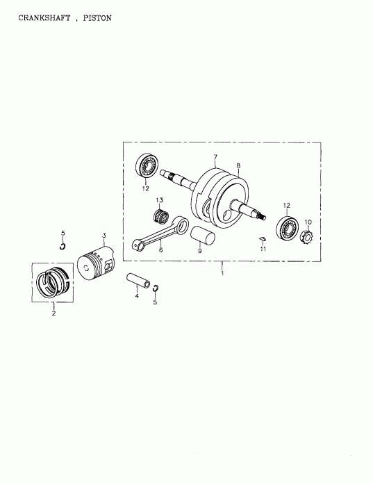 Mini DS 90 4-strokes, 2004  - Crankshaft And Pistons