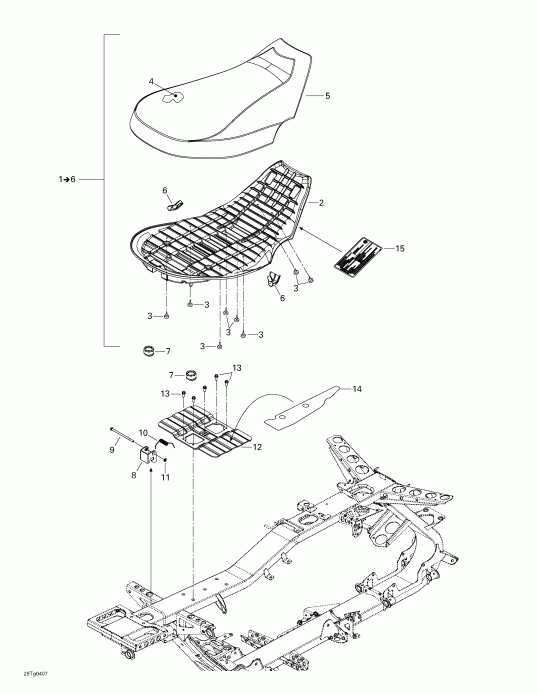 ���������� BRP ������ Outlander 330/400 STD 2 X 4, 2004 - Seat