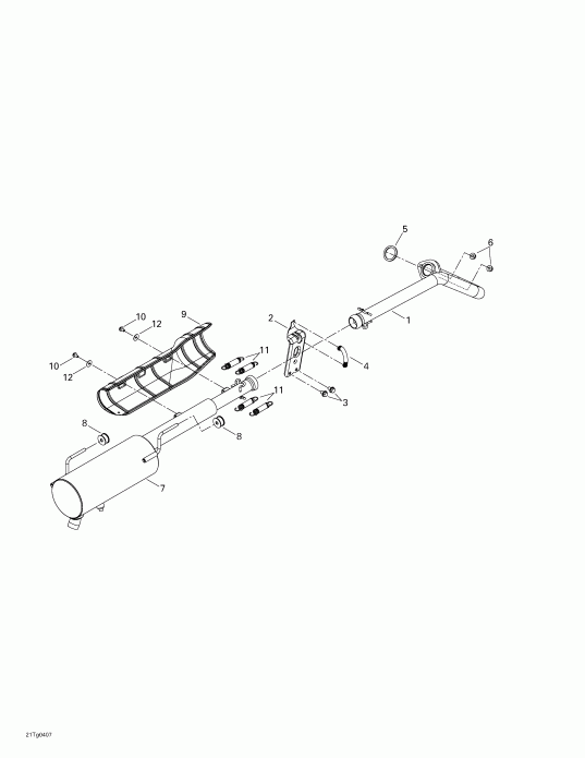   Outlander 330/400 STD 4 X 4, 2004  - Exhaust System