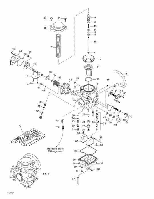  Bombardier Outlander 330/400 STD 4 X 4, 2004  - Carburetor