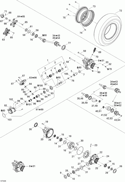 ������������ BRP Outlander MAX 400, 2004 ������ - Drive System, Front