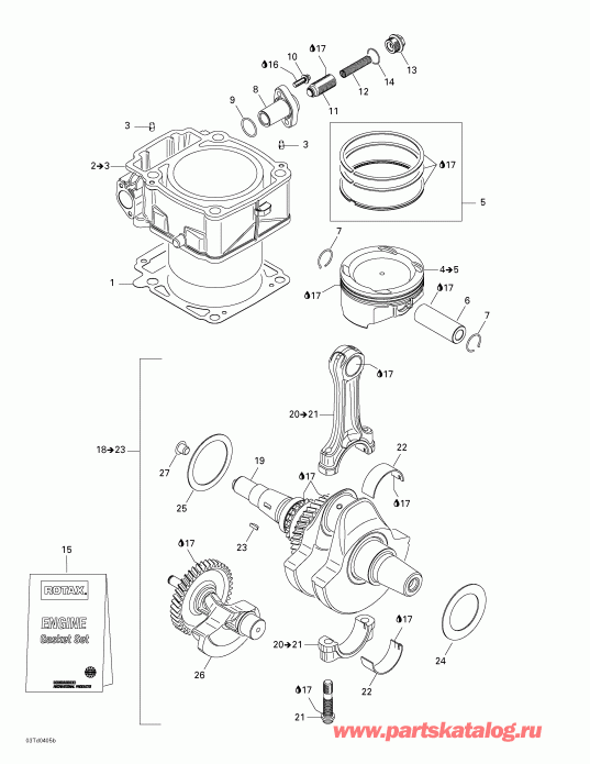 BRP  Quest STD, 2004 - Crankshaft And Cylinder