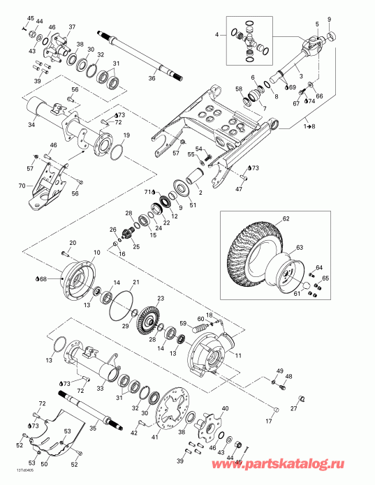  Bombardier  Quest XT, 2004 - Drive System, Rear