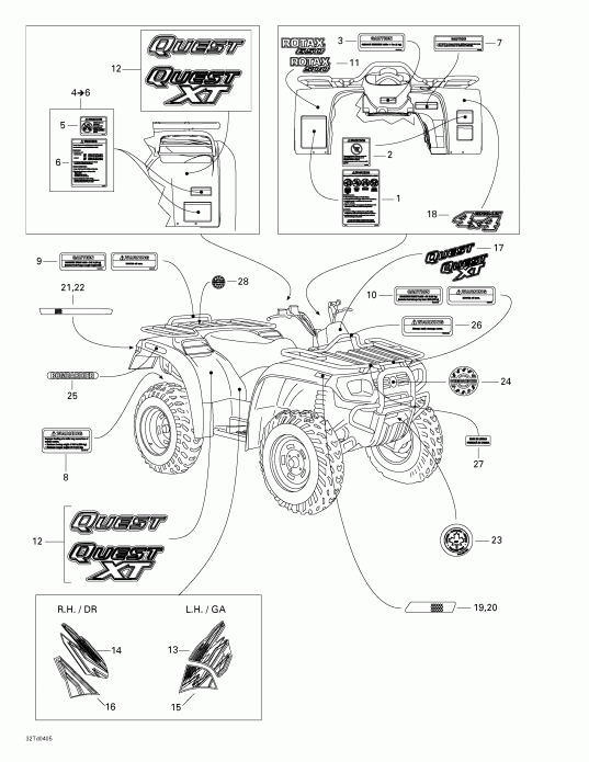 ������������ BRP ����������� Quest XT, 2004 - Frame And Body
