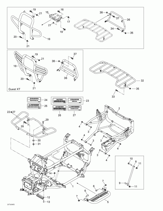  Bombardier  Quest XT, 2004 - Frame And Luggage Racks