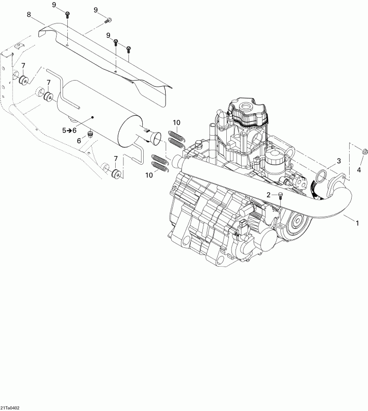 ������������ Bombardier ������ Traxter Auto Std & XT, 2004 - Exhaust System