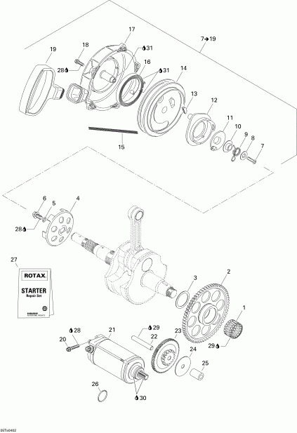 BRP  Traxter Auto Std & XT, 2004 - Rewind Starter, Electric Starter