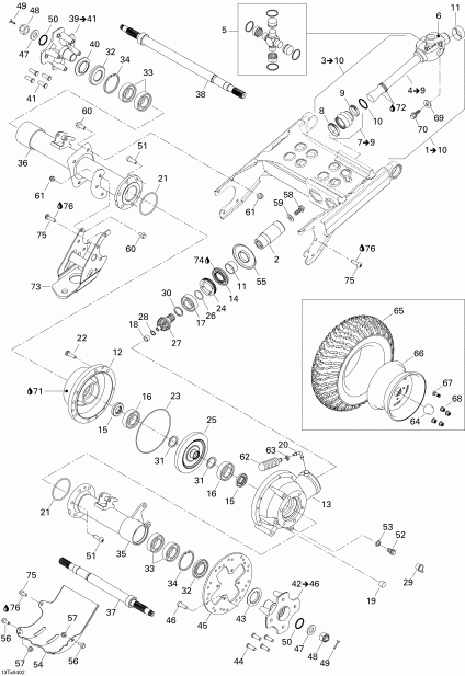 ������������  Traxter Auto Std & XT, 2004 - Drive System, Rear